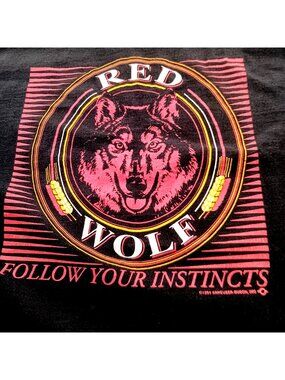 Vintage T-shirt Single Stitch Large 1994 Red Wolf Beer Anheuser-Busch